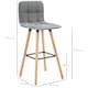 image 7 of HOMCOM Bar stool Set of 2 Armless Button-Tufted Counter Height Bar Chairs Grey