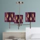 image 3 of Brea - Antique Brass 3 Light Fitting with Burgundy Fern Shades