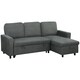 image 1 of HOMCOM Pull Out Sofa Bed L Shape w/ Reversible Chaise Dark Grey Grey