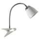 image 1 of ValueLights Adjustable Single Gloss White And Chrome Clamp Clip On LED Desk Spotlight Table Light