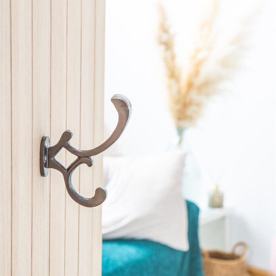 image 1 of Hammer & Tongs Ornamental Hat & Coat Hook - W30mm x H130mm - Raw