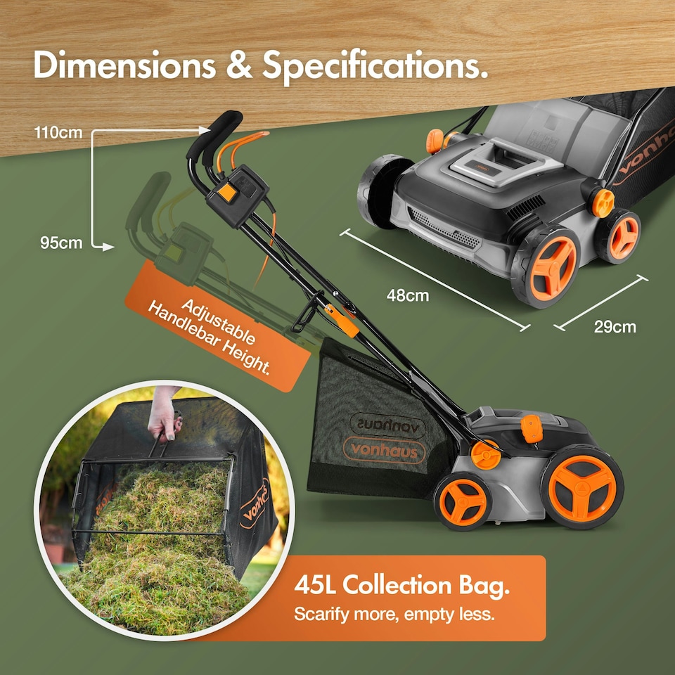 image 1 of VonHaus Lawn Scarifier 1600W