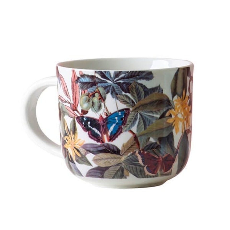 image 1 of Royal Botanic Gardens Kew Midnight Floral White Mug 290ml