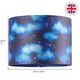 image 6 of Modern Navy Blue Childrens Lamp Shade with Bright Gold Stars and White Clouds | Blue | 10"