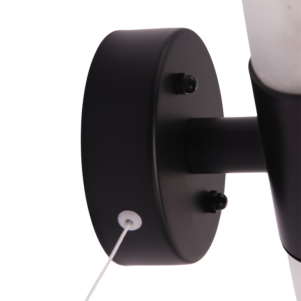 image 1 of Modern Black IP44 Rated Bathroom Wall Light Fitting with Tubular Glass Shades | Black