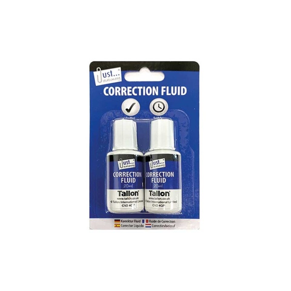 Just-Stationery 20 ml Correction Fluid Bottle (Pack of 2)