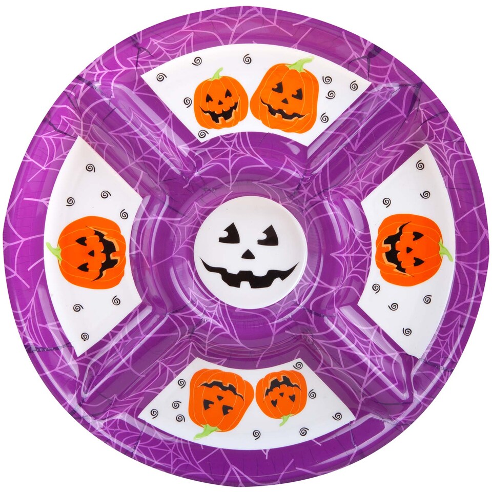 image 1 of VFM e-Store Halloween Dip Tray with Decals - Lightweight Party Serving Dish