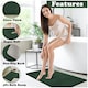 image 2 of VELVETIO Greek Bath Mat & Pedestal Mat Water Absorbent Non Slip Toilet Rugs Green | Dark Green