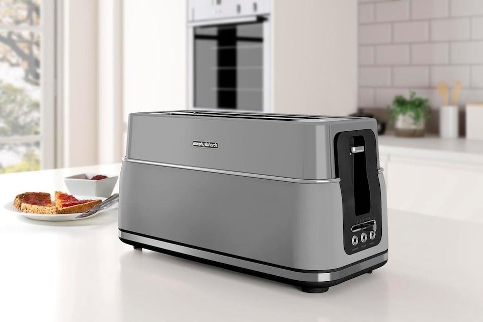 image 1 of Morphy Richards Signature Grey Kettle Toaster & Espresso Coffee Machine Set