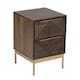 image 5 of Zaine Carving 2 Drawer Bedside Table - Mango Wood - L38 x W38 x H54 cm - Dark Finish