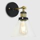 image 2 of ValueLights Industrial Black And Gold Wall Light Fitting With Clear Glass Light Shade
