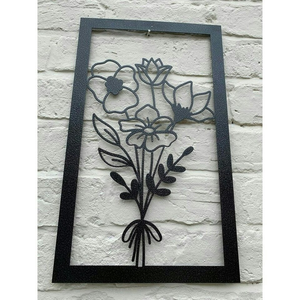 image 1 of Sunflower Bouquet Garden Wall Art - W30 x H50 cm - Black