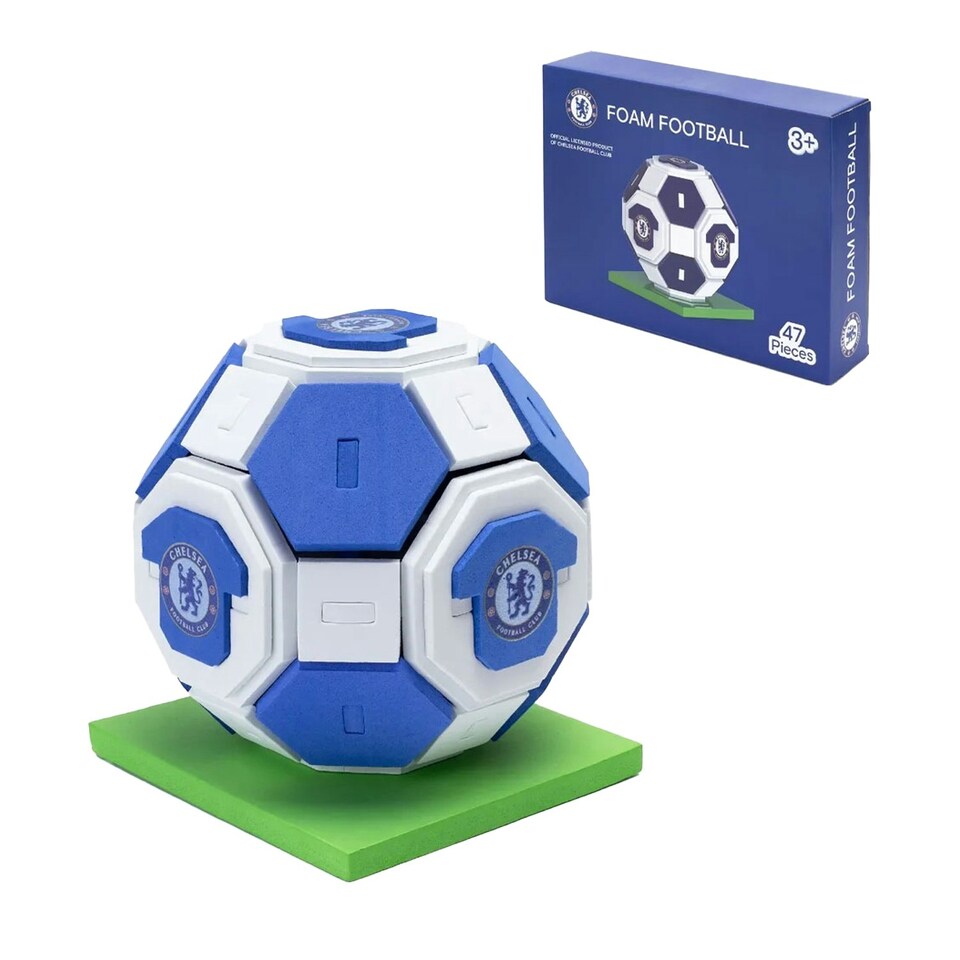 image 1 of Chelsea FC Foam Football 3D Puzzle - Blue/White - One Size