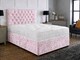 image 2 of Side Lift Crushed Velvet Pink Ottoman Bed Set 5ft Kingsize