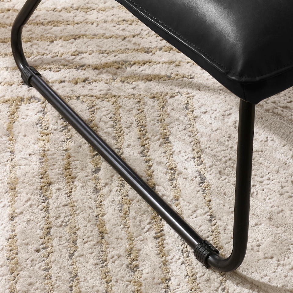 image 1 of Saxon Black Faux Leather Lounge Chair