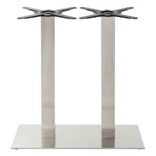 Rectangular stainless steel table base - Twin 1050 mm Silver