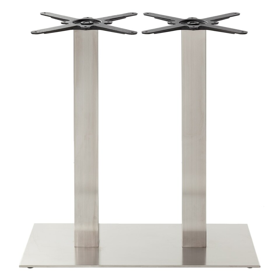 Rectangular stainless steel table base - Twin 1050 mm Silver