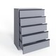 image 1 of FWStyle Lania Ripple Ridged 5 Drawer Chest Of Drawers Matt Grey
