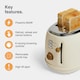 image 4 of VonShef 3000W Kettle and 850W Toaster Bundle Set Cream