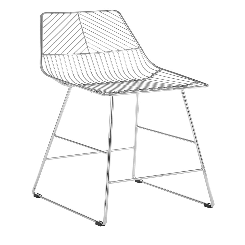 image 1 of Interioirs by Premier Chrome Metal Wire Bar Chair, Sturdy Metal Chair for Bar, Breakfast Wire Chair for Home