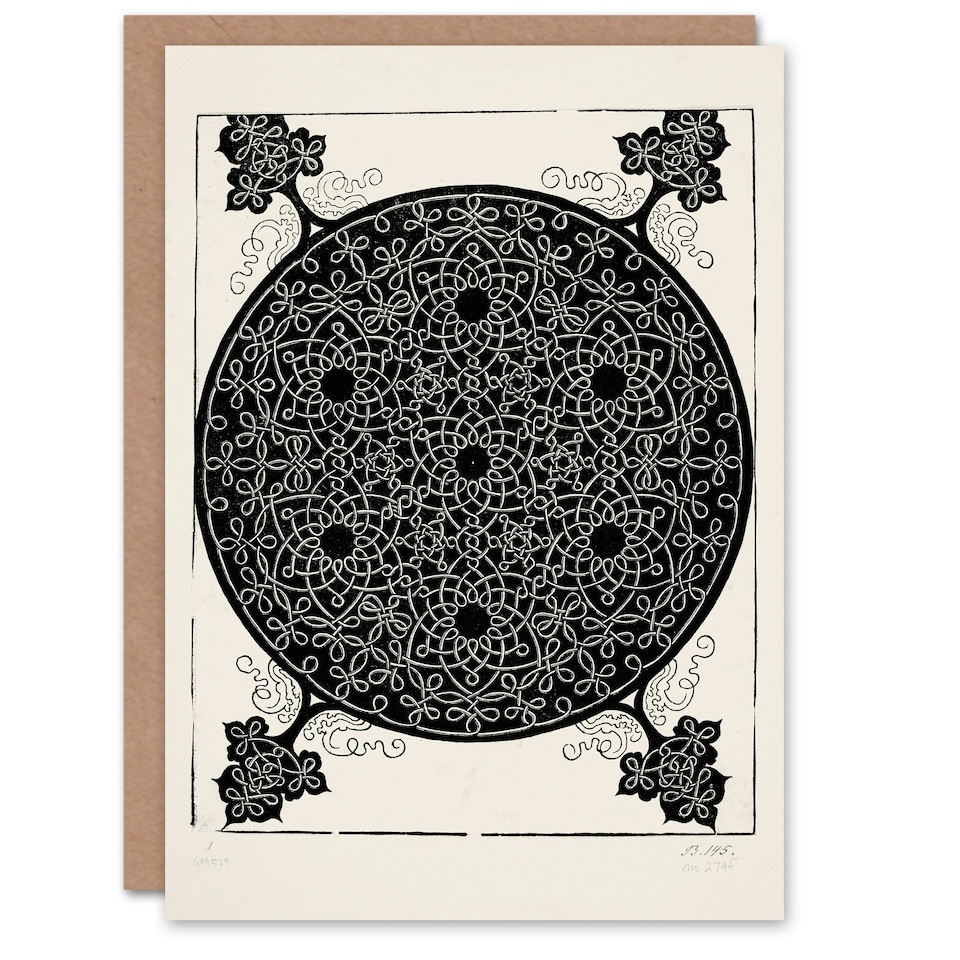 image 1 of Albrecht Durer Art Card Knob With Seven Hexagonal Stars