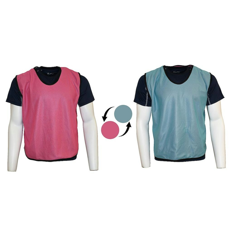 image 1 of Precision Unisex Adult Reversible Mesh Training Bib - Pink/Sky Blue - 15 Years and Up
