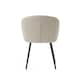 image 3 of SONARA Modern Set of 2 Chunky Weave Fabric Ergonomic Dining Chairs with Arms | White