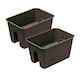 image 1 of Square Ratolla Railing Plant Pot - 22.5x27.2x27.2cm | Brown | Brown & Set of 2 | 2