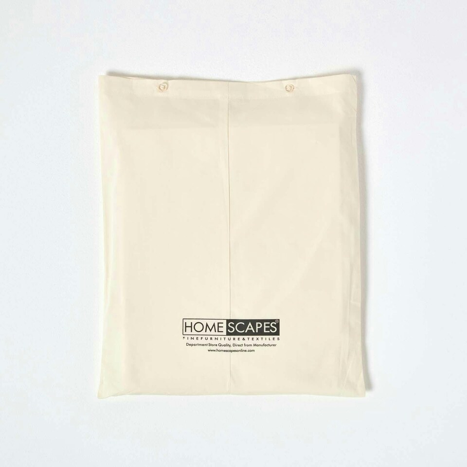 image 1 of Homescapes Cream Egyptian Cotton Deep Fitted Sheet 200 TC, Double | Cream | Double