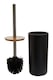 image 2 of Interiors By Premier Black Toilet Brush Holder, Sturdy Bathroom Cleaner With Reinforced Bristles, Slimline Toilet Brush Set | Black