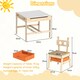 image 2 of COSTWAY 4 in 1 Kids Activity Table and Chairs Set Orange