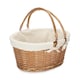 image 1 of Small Swing Handle Shopping Basket With White Lining | White | White | L
