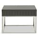 image 1 of Interiors by Premier Grey Hi Gloss Finish Square End Table Grey