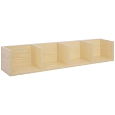 HOMCOM Wooden Wall-Mounted Storage Media Display Shelf Center Rack, Natural