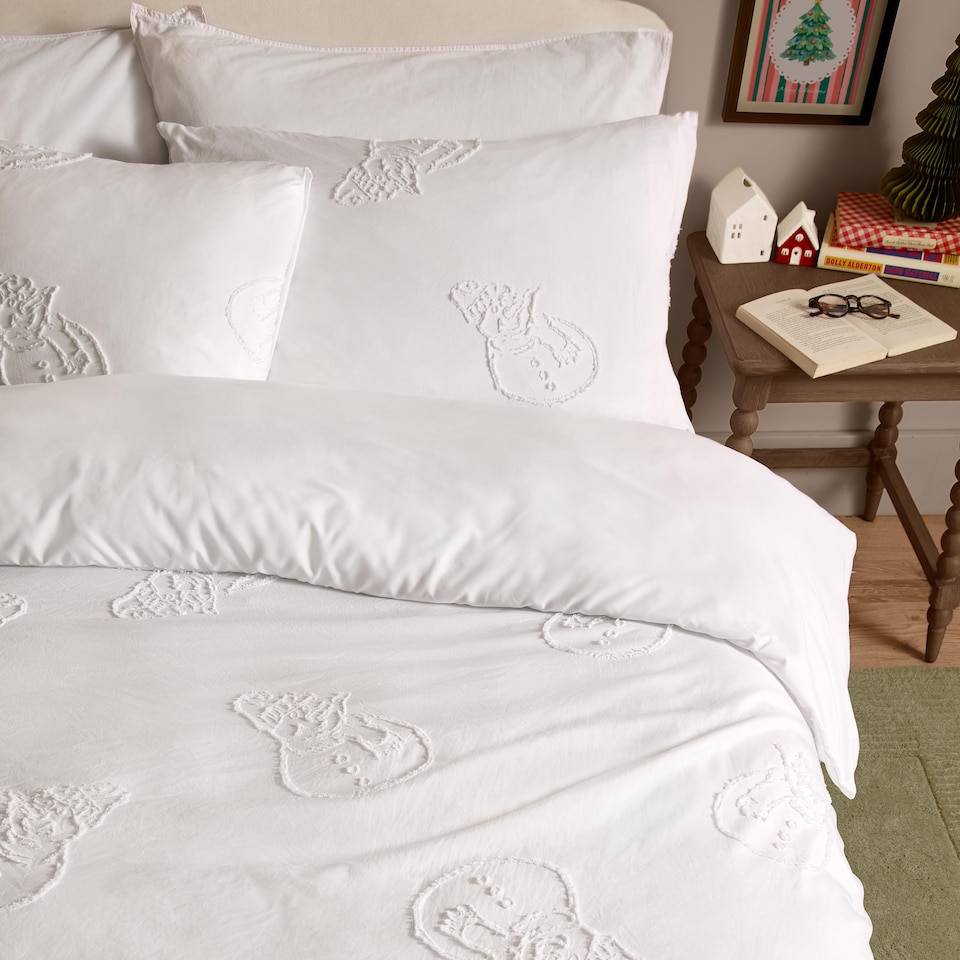 image 1 of Duvet Day Snowmen Soft Tufted Christmas Duvet Cover Set