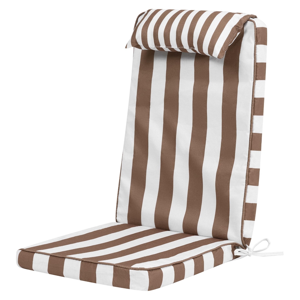 image 1 of High Back Seat Pad Deck Stripe, Cushion, Chocolate