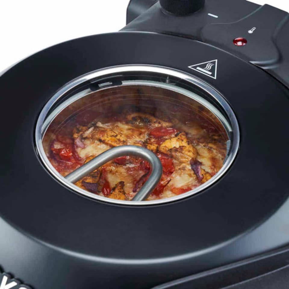 image 1 of Cooks Professional Electric Pizza Oven with Stone Base, Window, Paddles & Baking Sheet | Black