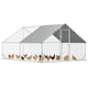 image 1 of PawHut Walk In Chicken Run Large Galvanized Chicken Coop w/ Cover 3 x 4 x 2m