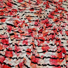 Pink RaRa Ruffle Textured Stretch Knit Fabric for Dressmaking, 138cm / 54" Wide - per metre