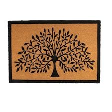 Nicola Spring Coir Door Mat - 90 x 60cm - Tree of Life - Indoor Outdoor Floor Mat Dirt Trapper Rug Non Slip Backing Doormat