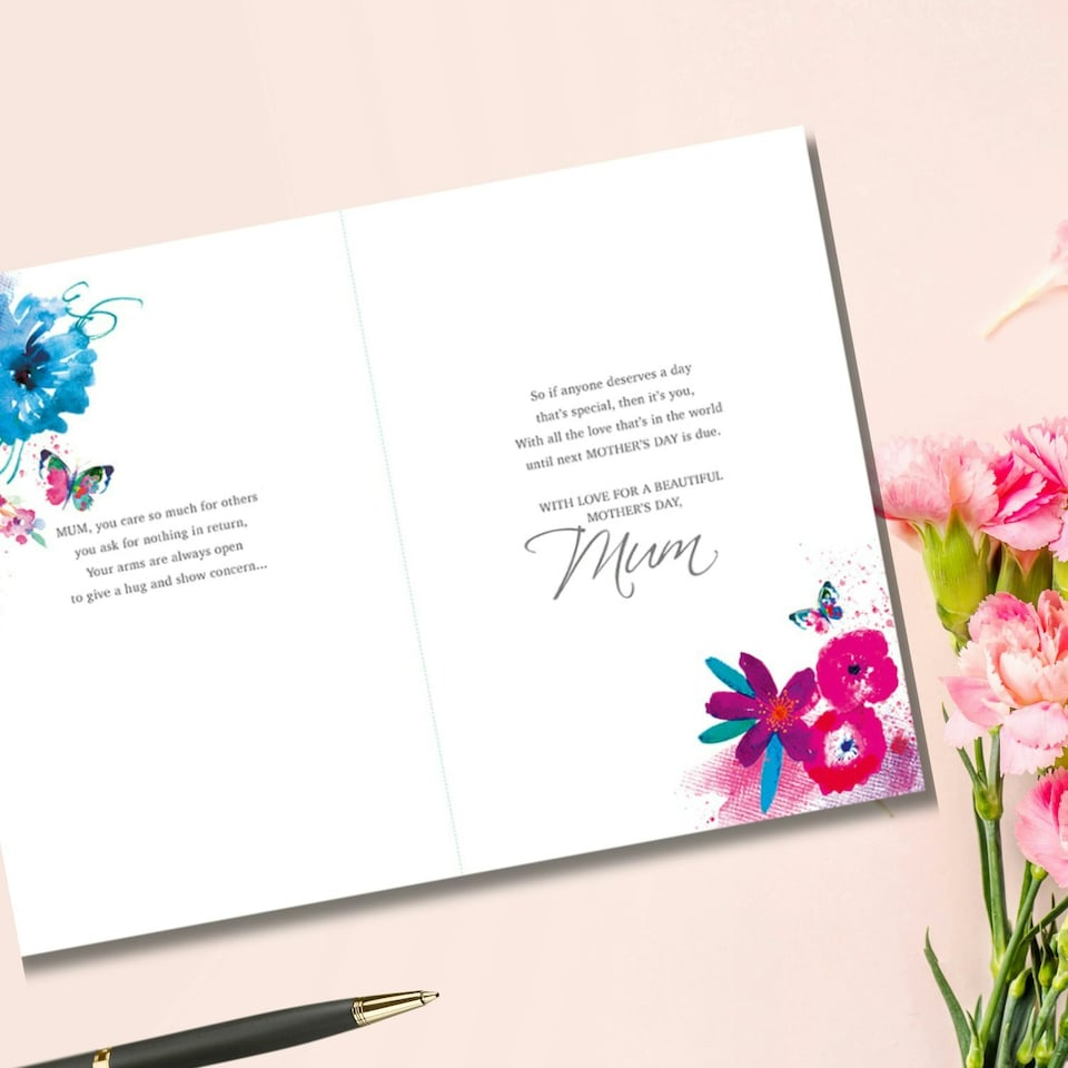image 1 of Words 'n' Wishes Mother's Day Card for a Lovely Mum on Mother's Day, 23.5 x 16.5 cm,