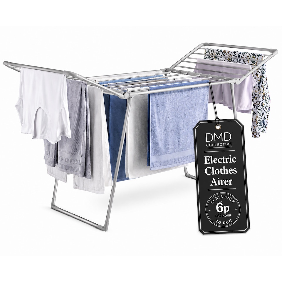 image 1 of DMD Winged Electric Clothes Airer, 15kg Capacity Low Wattage 230W | Silver