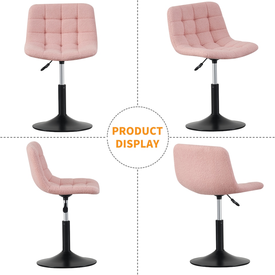 image 1 of MCC Direct Bouclé Fabric Swivel Dressing Table Chair Vanity Accent Stool Drake