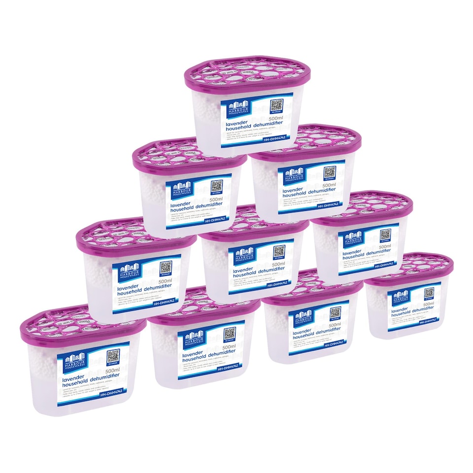 image 1 of Harbour Housewares Interior Dehumidifiers - 500ml - Lavender - Pack of 10