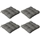 image 1 of Outsunny Set of 4 Outdoor Seat Cushions Water Repellent Seat Pads with Ties | Grey | Charcoal grey | 4