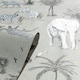 image 2 of Arthouse Lagoon Safari Metallic Wallpaper - Grey/Stone - 10m x 53cm | Grey