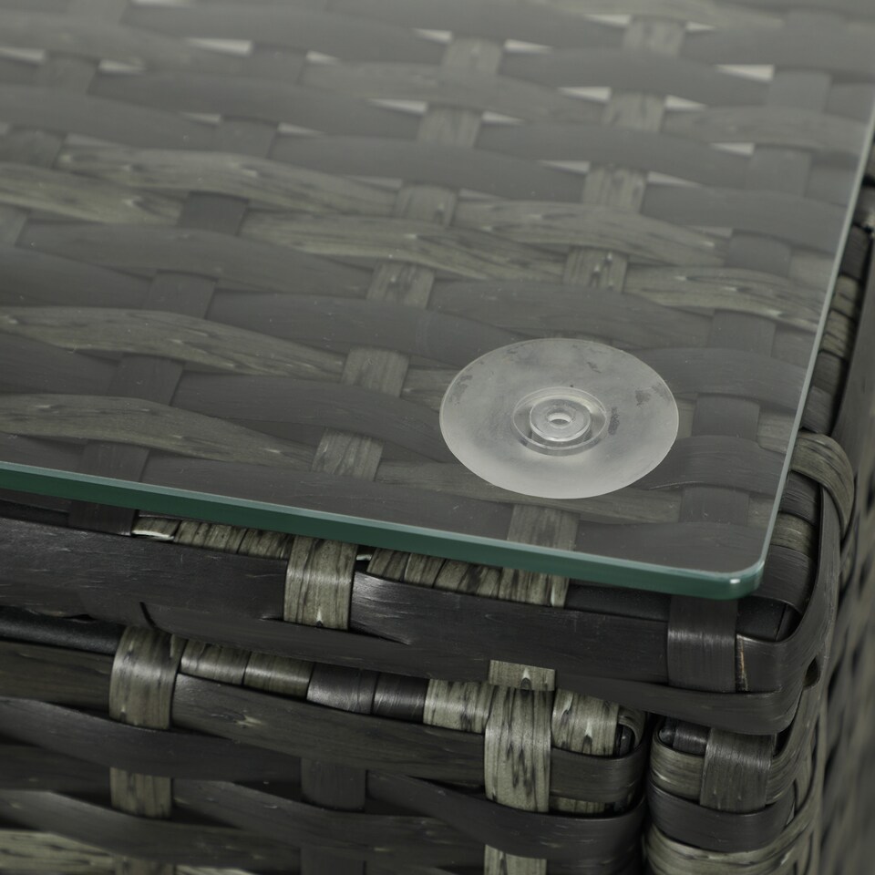 image 1 of Outsunny 4 Pieces Rattan Garden Furniture Sofa Set with Coffee Table | Orange | One Size