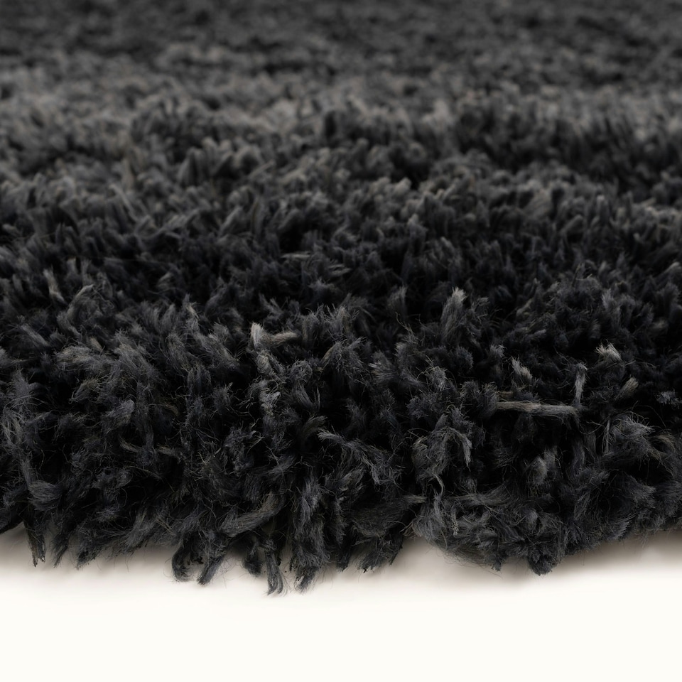 image 1 of KUKOON Charcoal Grey Deep Pile Shaggy Living Room Area Rug 60cm x 110cm