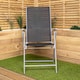 image 6 of 2 x Multi Position High Back Reclining Garden / Outdoor Folding Chair in Black and Silver | Multi | Silver/Black