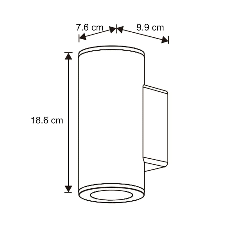 image 1 of CGC SHERRI Dark Grey Cylinder Up and Down Outdoor Wall Light Grey